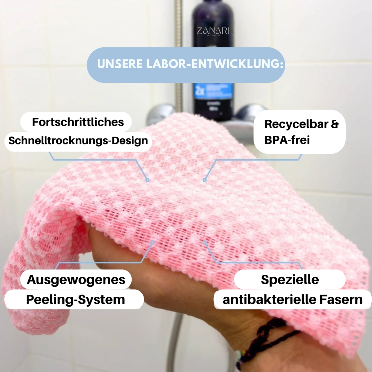 Zanari Peeling-Duschtuch